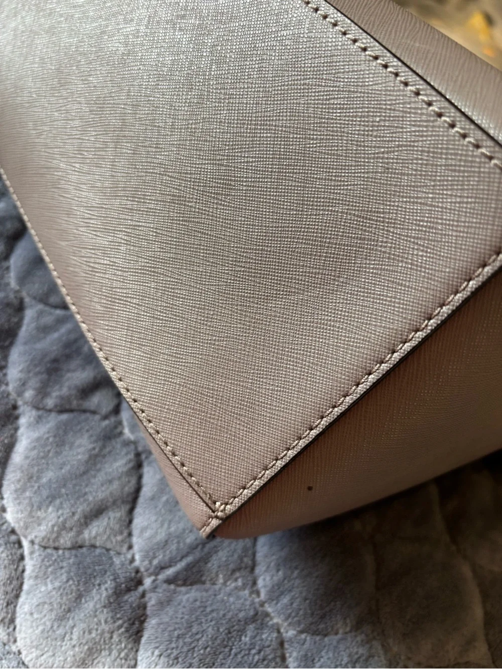 kate spade Gray Dome Satchel with Removable Strap and Gold Hardware